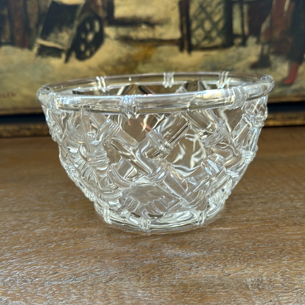 Tiffany & co crystal woven bamboo bowl